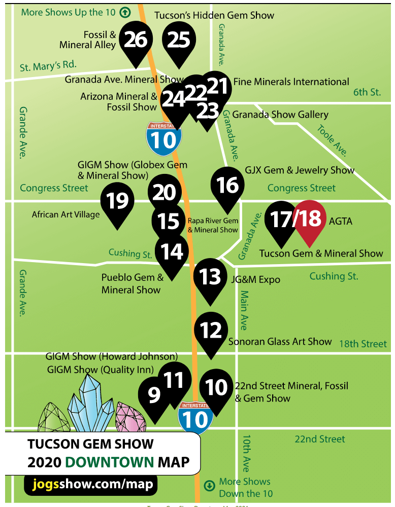 Tucson Gem Show Map Tucson Gem Show 101