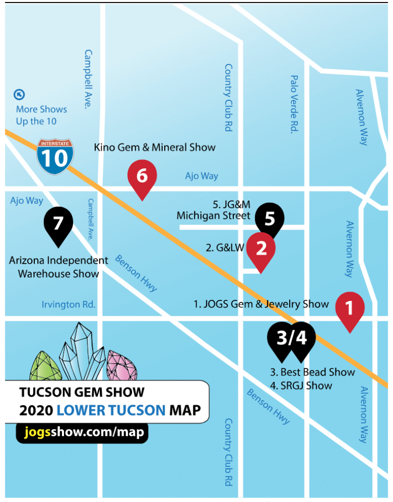 Tucson Gem Show Map Tucson Gem Show 101